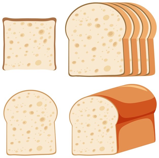 Free vector set of different breads