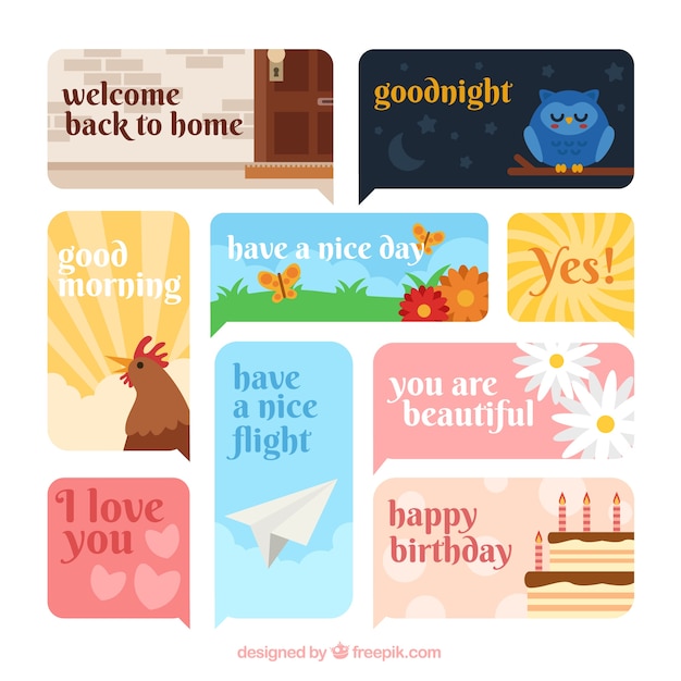 Free vector set of different bubbles chat for messenger app