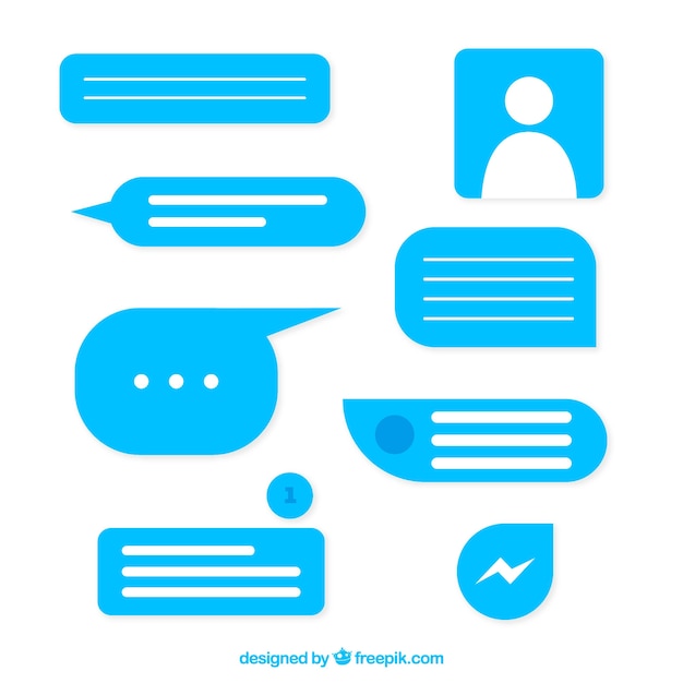 Free vector set of different bubbles chat for messenger app