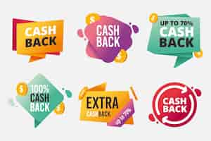 Free vector set of different cashback labels