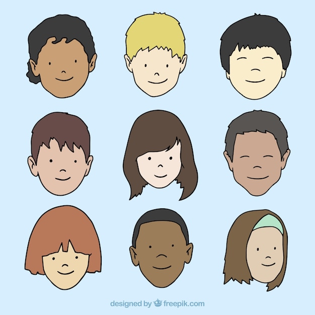 Free vector set of different children