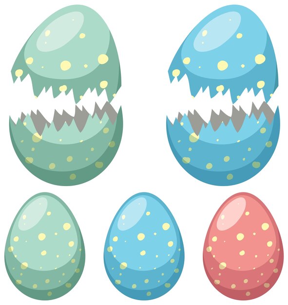 異なる色の卵のセット