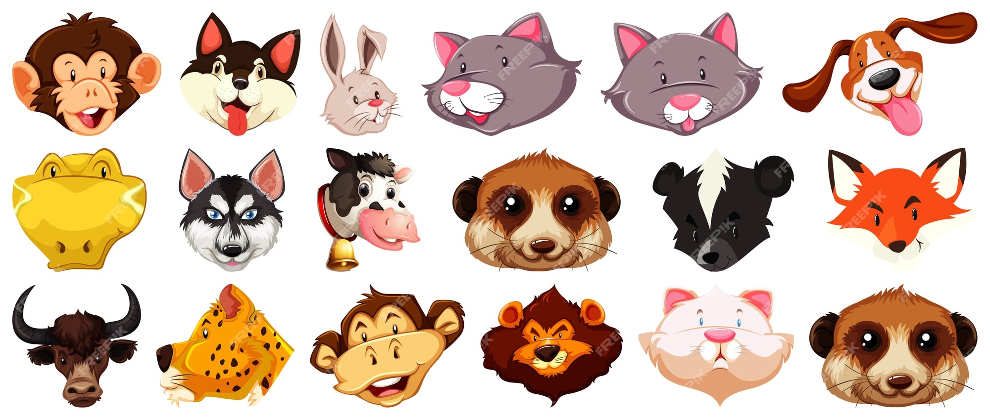 Cartoon Animal Head Images - Free Download on Freepik Cartoon Animal Head Images - Free Download on Freepik