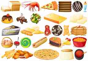 Free vector set of different food