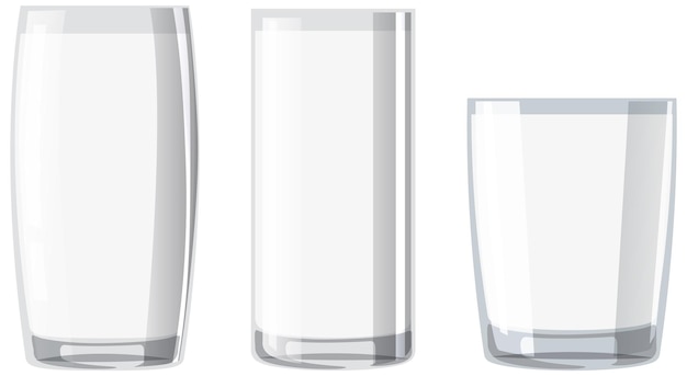 Set of different glasses of milk