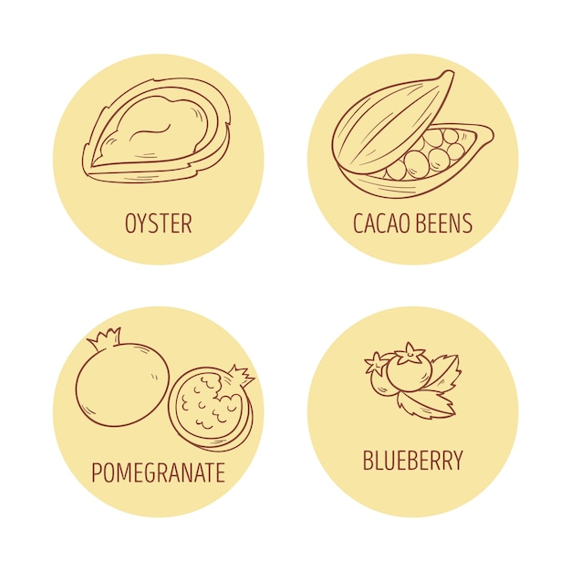 Free vector set of different healthy food