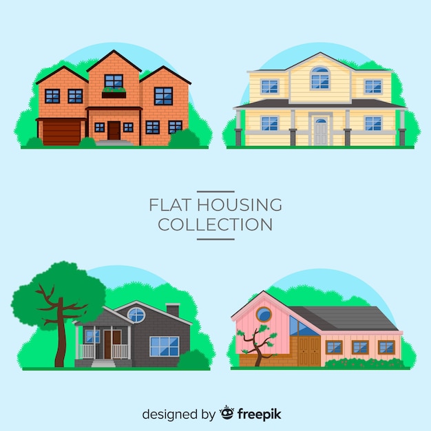 Free vector set of different houses