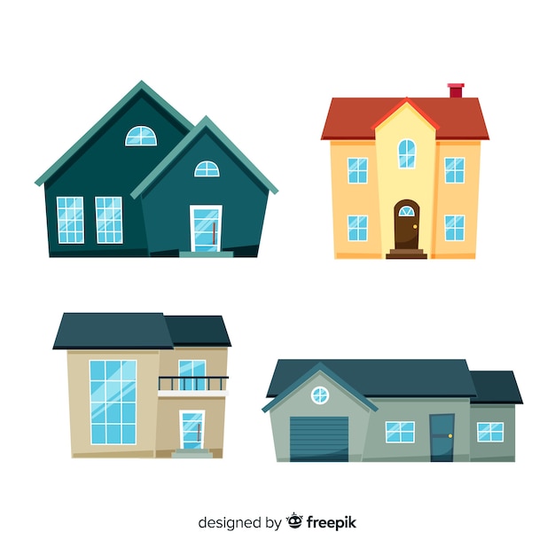 Free vector set of different houses