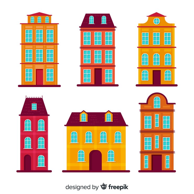 Free Vector set of different houses