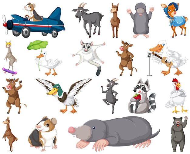 Free vector set of different kids of animals