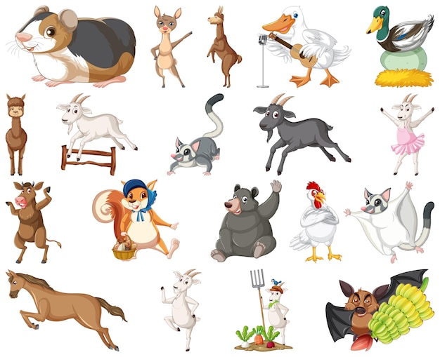 Set di diversi bambini di animali