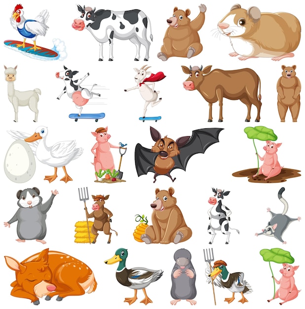 Free vector set of different kids of animals