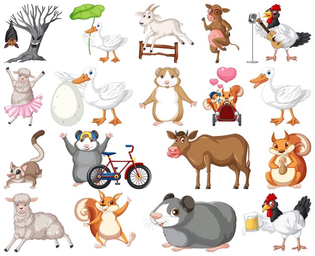 Free vector set of different kids of animals