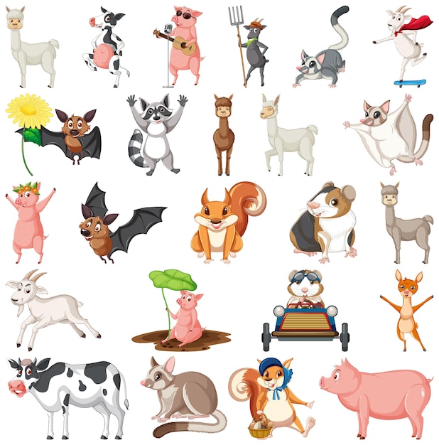 Free vector set of different kids of animals