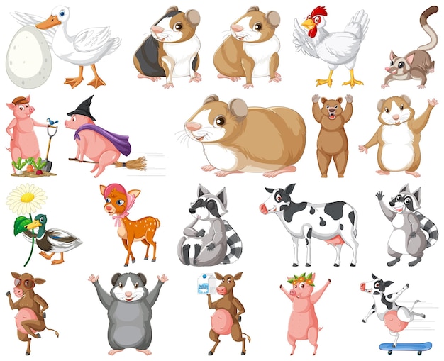 Free vector set of different kids of animals