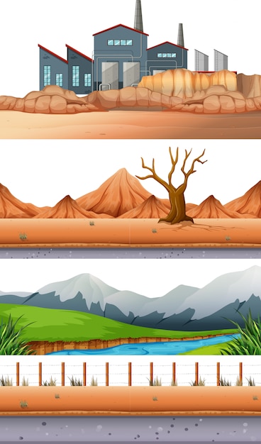 Set of different landscape