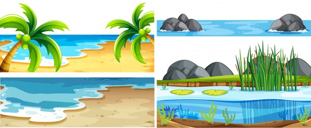 Set of different nature scenes