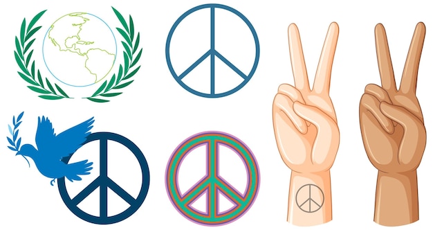 Set of different peace symbols