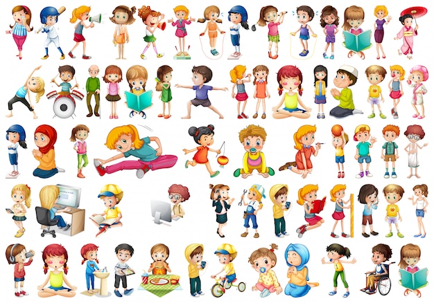 Free vector set of different people