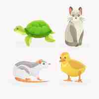 Free vector set of different pets