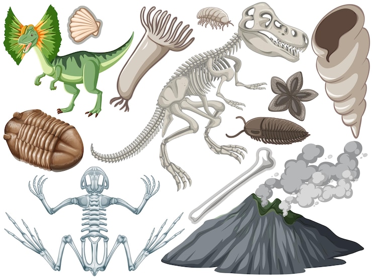 無料Vector 異なる先史時代の恐竜動物のセット