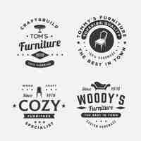 Free vector set of different retro furniture logos