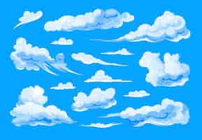 Free vector set of different shapes cirrus and cumulus