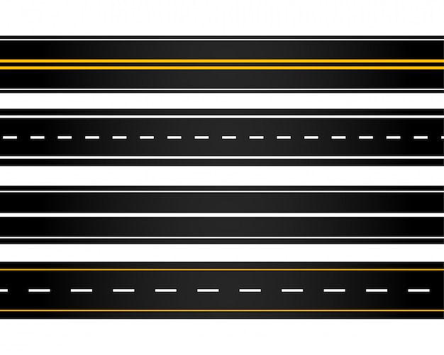 Set of different style roads