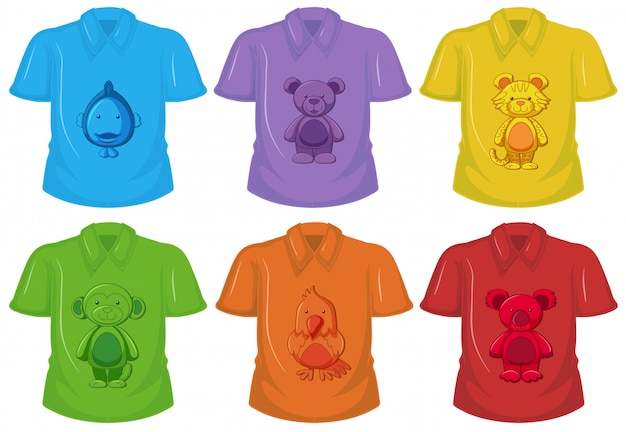 Vettore gratuito set di diverse t-shirt