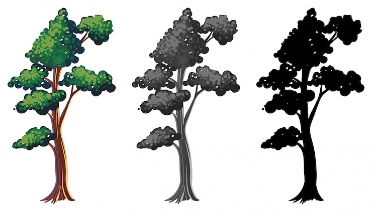 Free Vector set of different tree design