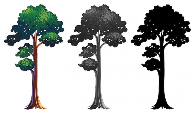 Free vector set of different tree design