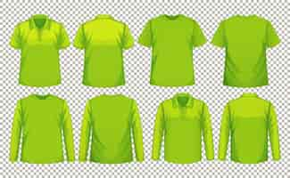 Free vector set of different types of shirt in same color