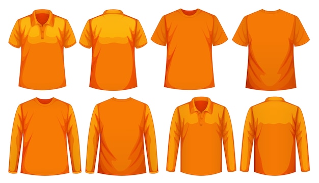 Set of different types of shirt in same color