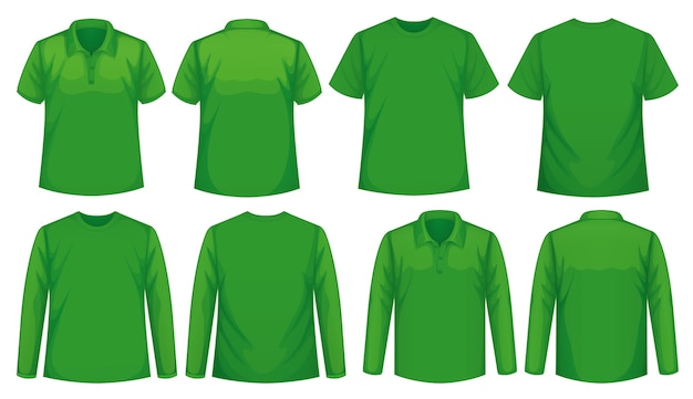 Set of different types of shirt in same color