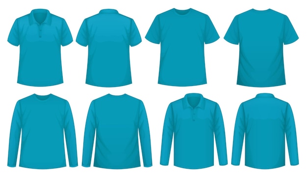 Set of different types of shirt in same color