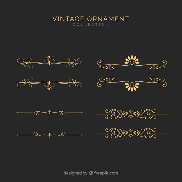 Set of different vintage ornaments 