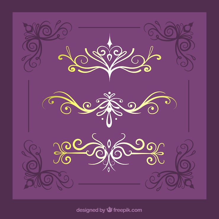 Free Vector set of different vintage ornaments 