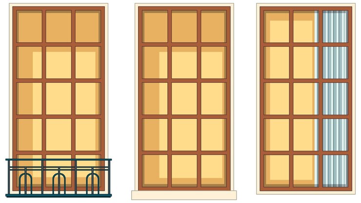 無料Vector 白い背景の上の異なるウィンドウのセット