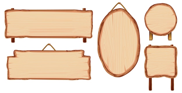 Set di diverse insegne in legno