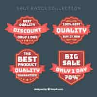 Free vector set of discount retro badges