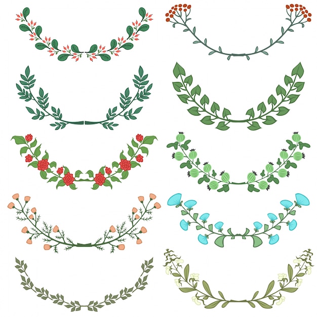 Free vector set of dividers in nature design