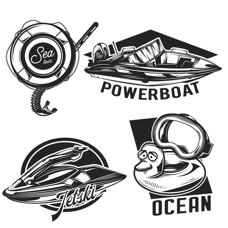 Free Vector set of diving emblems