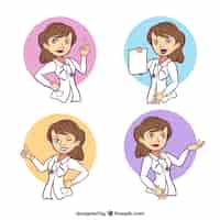 Free vector set of doctor drawings