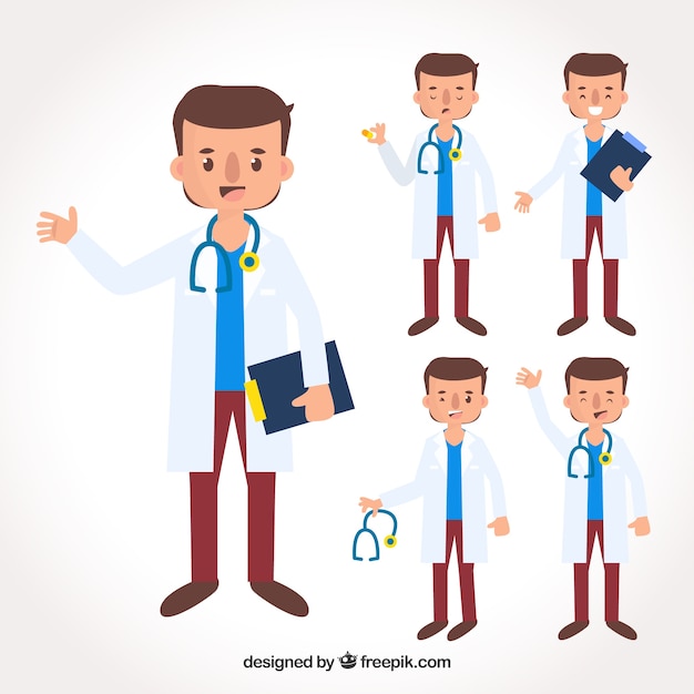 Free vector set of doctor's tasks