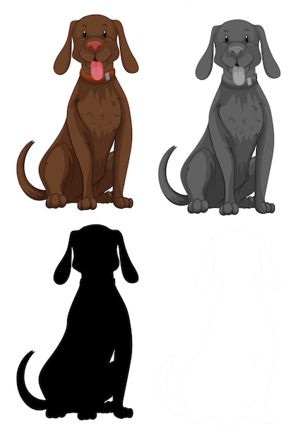 Free vector set of dog character