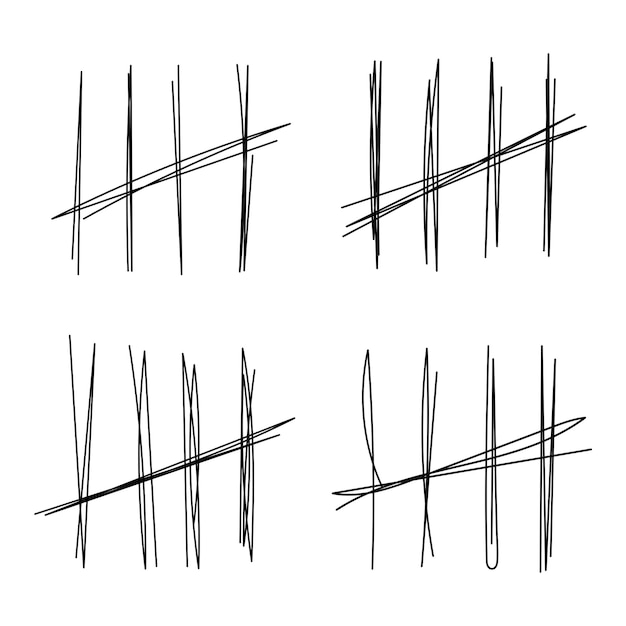 Set of doodle tally marks