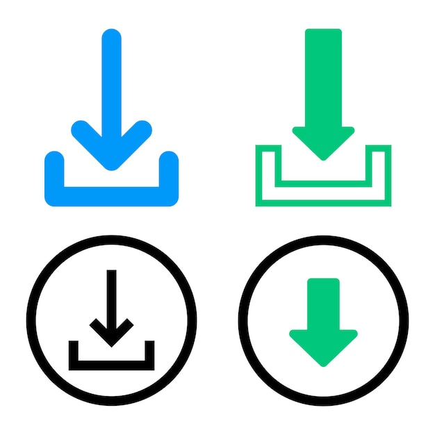 Set of download arrows