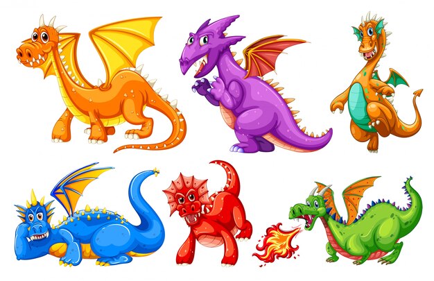 Set of dragon character