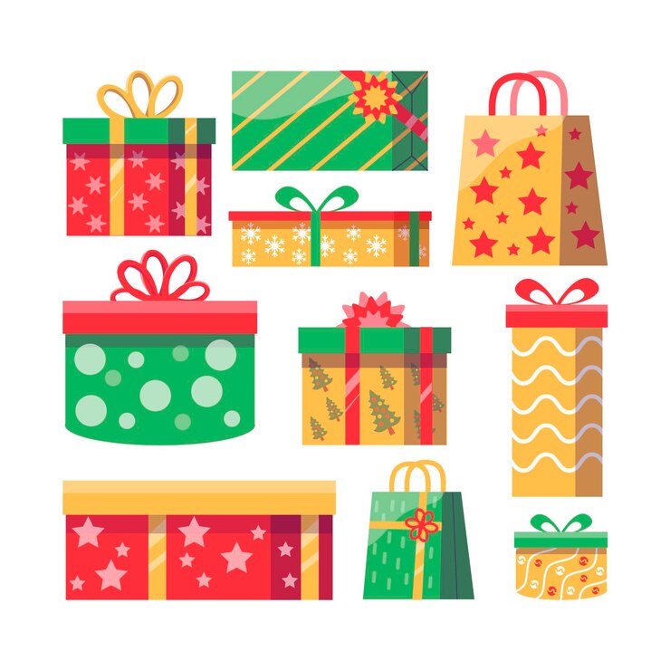 Free Vector set of drawn christmas gifts