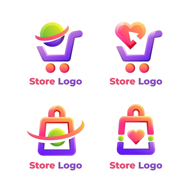 Free vector set of e-commerce logo templates